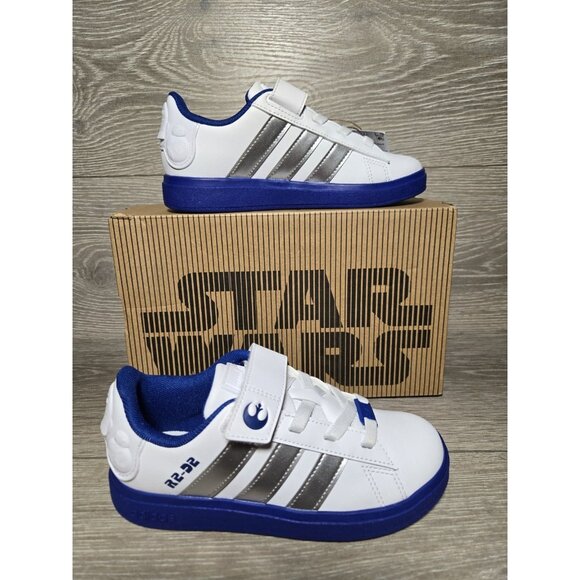 Adidas X Star Wars R2-D2 Droids Grand Court 2.0 Shoes Size 1K (1 Youth) IH1139 - Picture 1 of 9